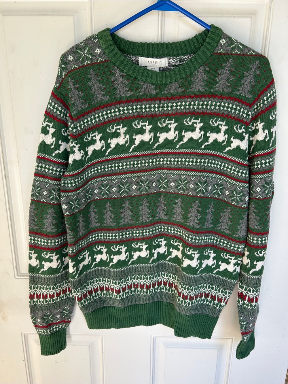 Aspen Green Reindeer Fair Isle Crewneck Sweater - Men's